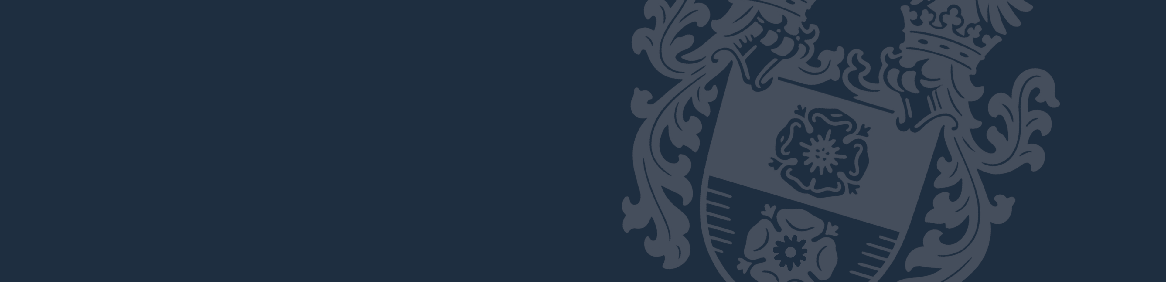 blaues banner mit Von Soden Wappen leicht schräg rechts gehalten und mit leichtem blau dargestellt