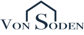 blaue logo von Von Soden mit Hausdach drüber sehr simpel dargestellt