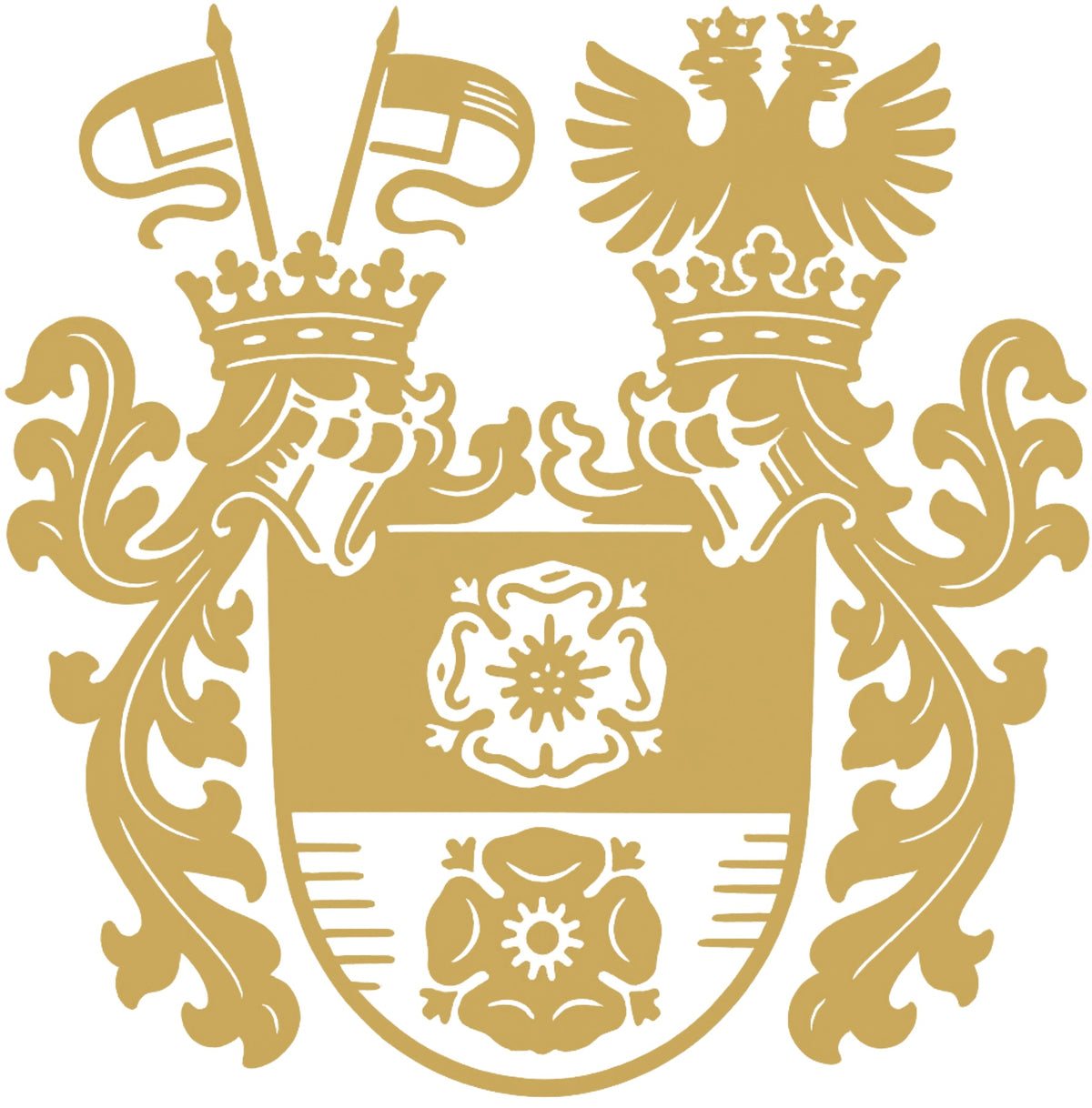 das Von Soden Wappen in Gold mit Weißem Hintergrund